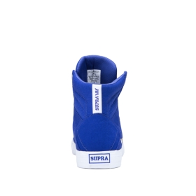 Supra Mens ALUMINUM Royal/white High Top Shoes | CA-50190